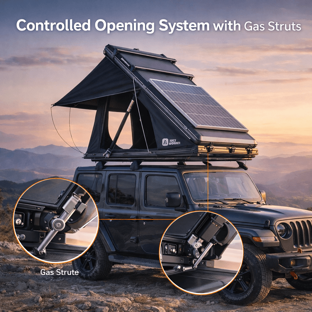 ARCTWONDER Hard Shell Rooftop Tent - Controlled Opening System with Gas Struts