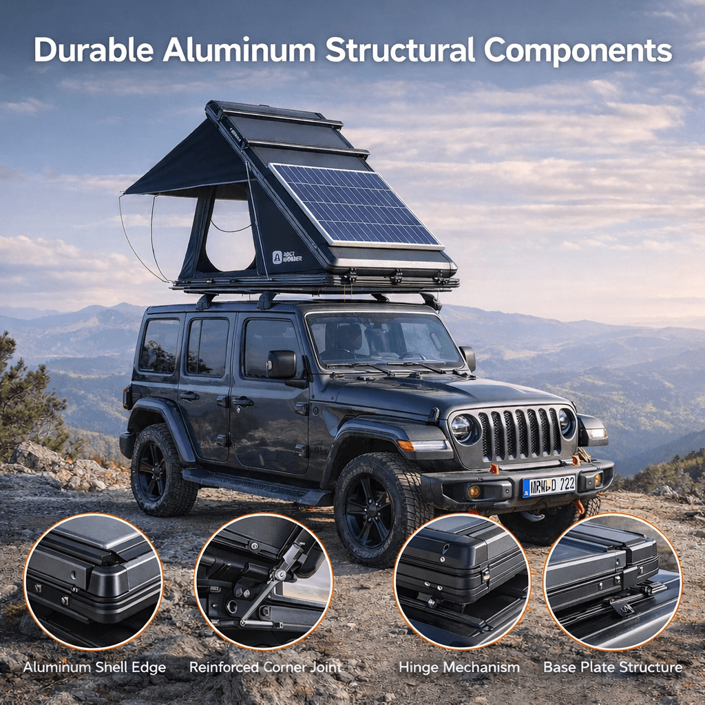 ARCTWONDER Hard Shell Rooftop Tent - Durable Aluminum Structural Components