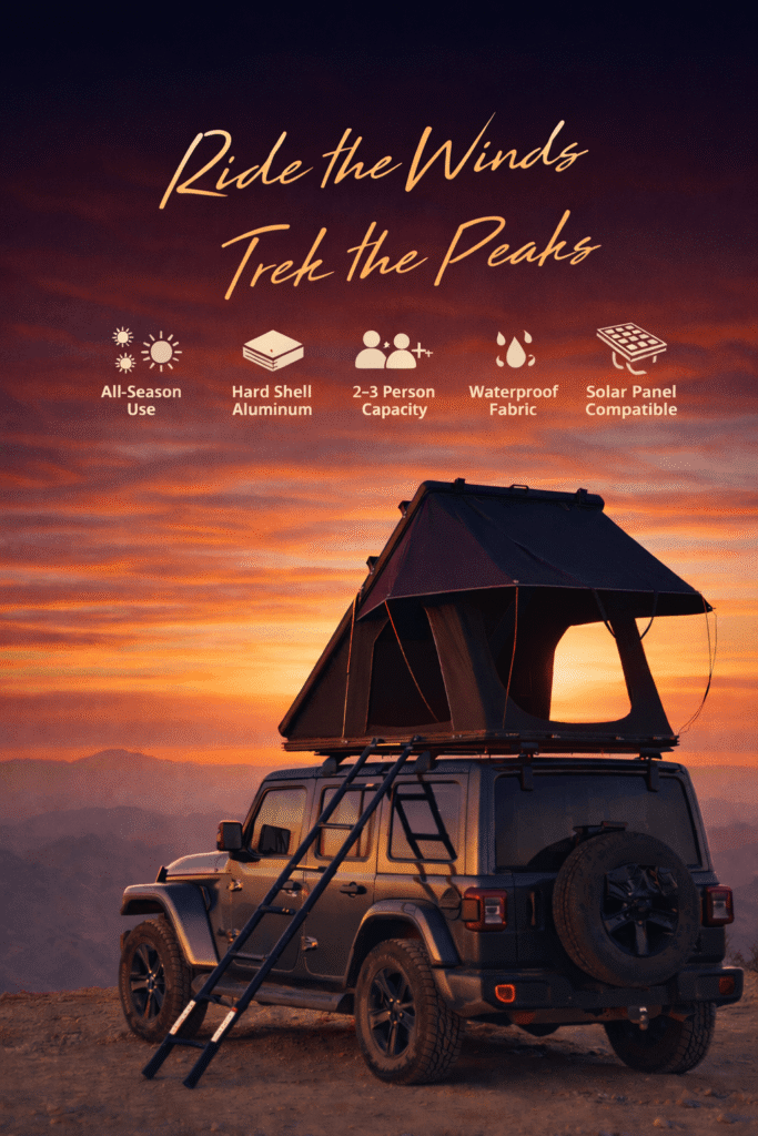 ARCTWONDER Hard Shell Aluminum Rooftop Tent with Solar Panel and Winter Thermal Layer