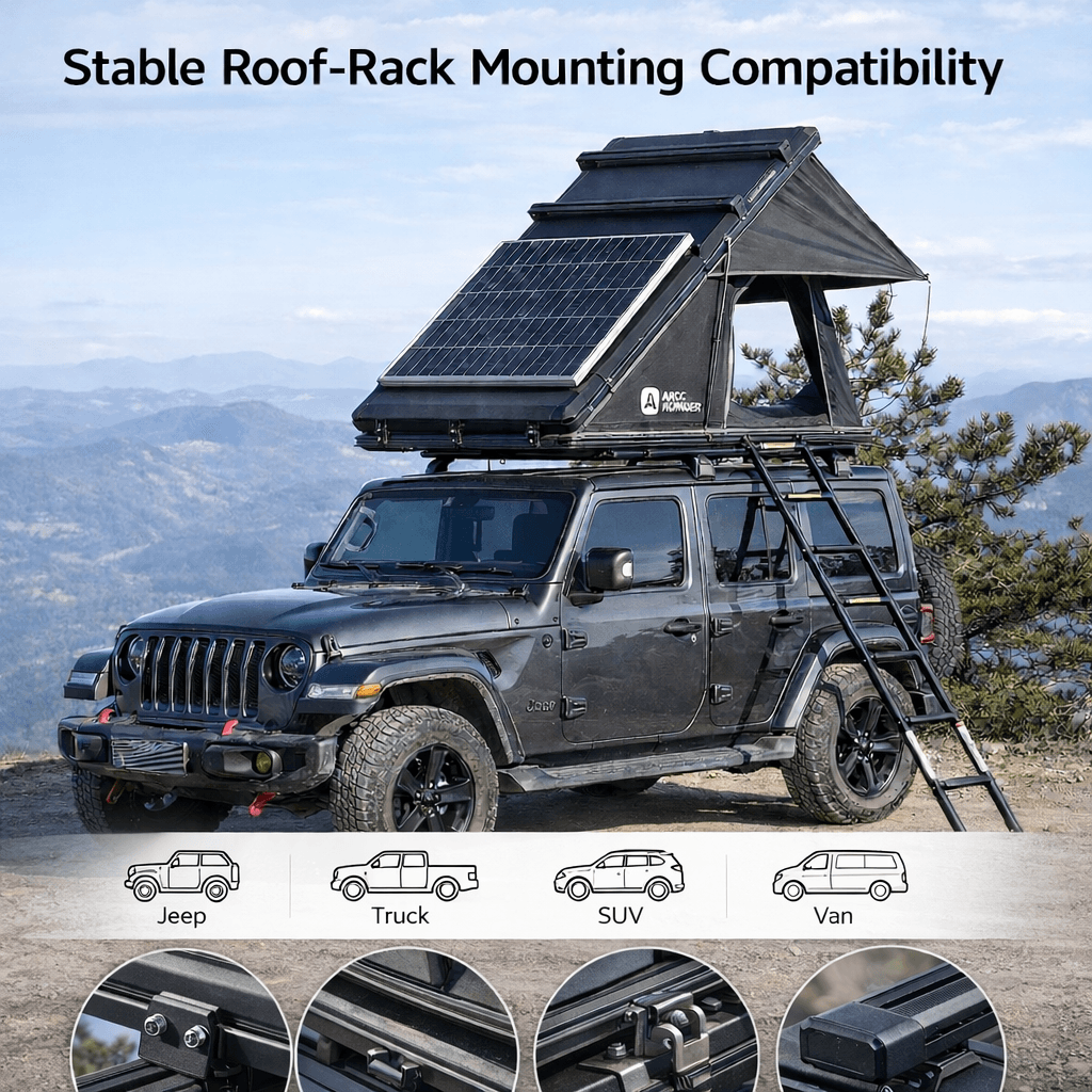 ARCTWONDER Hard Shell Rooftop Tent - Stable Roof-Rack Mounting Compatibility