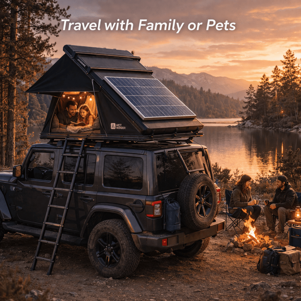 ARCTWONDER Hard Shell Rooftop Tent - 👨👩👧 Travel with a Child or Pet